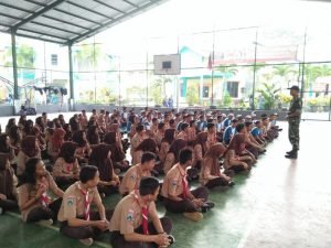 Babinsa sampaikan materi wasbang