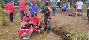 Babinsa tanam pohon penghijauan