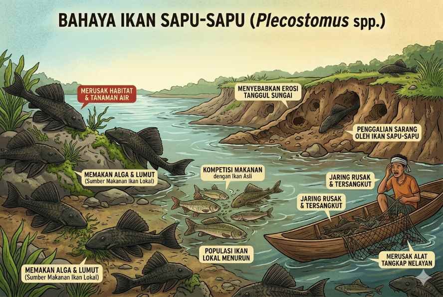 Pakar UMM Ungkap Bahaya Ikan Sapu-Sapu bagi Kelestarian Ikan Endemik