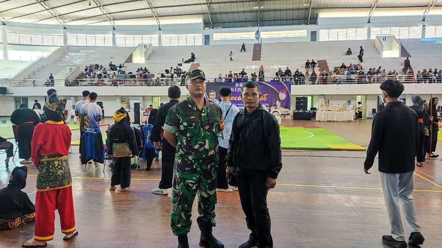 Babinsa Buring Monitoring Kejuaraan Pencak Silat IPSI