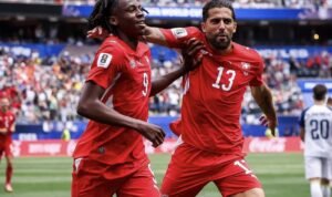 pemain swiss usai mencetak gol Kalahkan Bosnia 4-1, Swiss Pimpin Klasemen Sementara Grup B Piala Dunia 2026