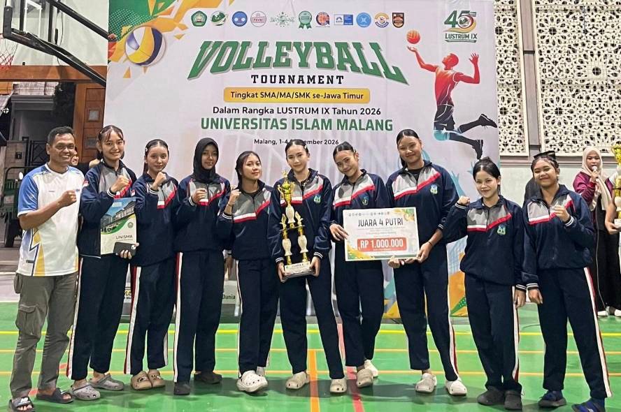 SMAN 1 Turen Tembus Empat Besar Volleyball Tournament UNISMA
