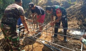Pembangunan awal jembatan perintis Jembatan Perintis Garuda Mulai Dibangun, Harapan Baru Warga Cemorokandang